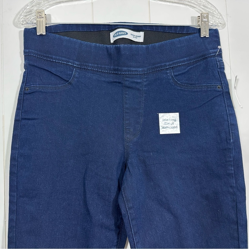 NWT Old Navy Super Skinny Denim Jeans Mid Rise size 8 Dark Wash Jeggings - Picture 2 of 8